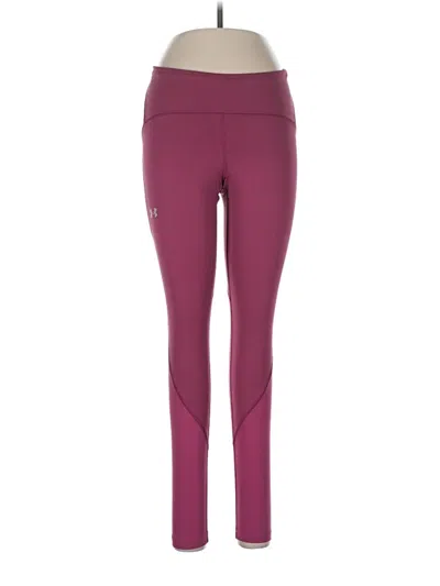 Pre-owned Under Armour Active Pants In Burgundy