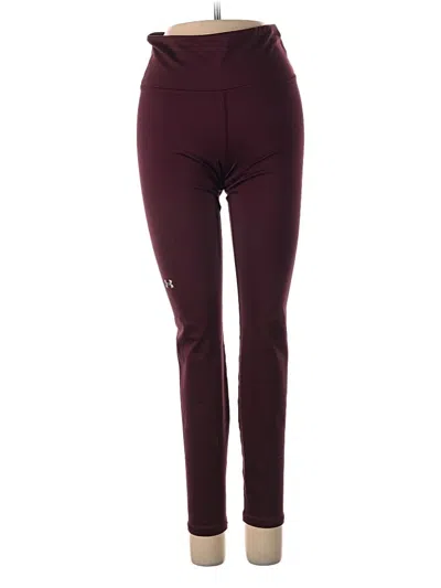 Pre-owned Under Armour Active Pants In Burgundy
