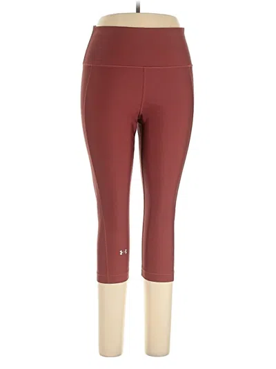 Pre-owned Under Armour Active Pants In Burgundy