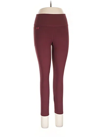 Pre-owned Under Armour Active Pants In Burgundy