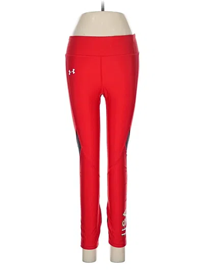 Pre-owned Under Armour Active Pants In Red