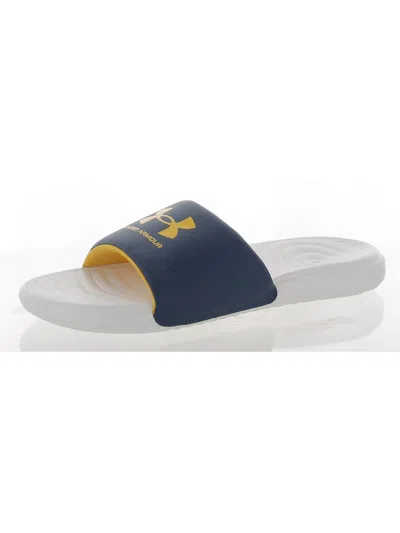 Under Armour Ansa Fix Sl Mens Embossed Logo Pool Slides In Blue