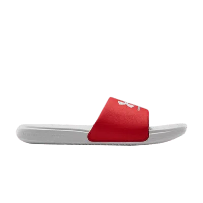 Pre-owned Under Armour Ansa Fixed Slide 'halo Grey Red' In White