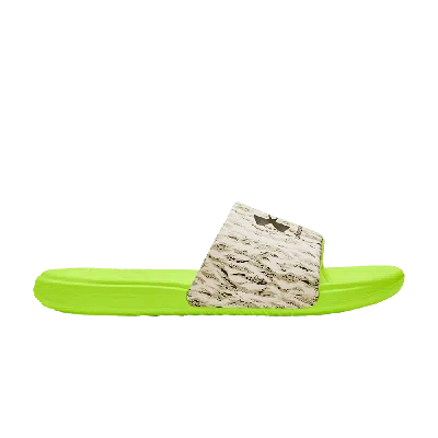 Pre-owned Under Armour Ansa Graphic Slide 'lime Surge Tiger Camo' In Green