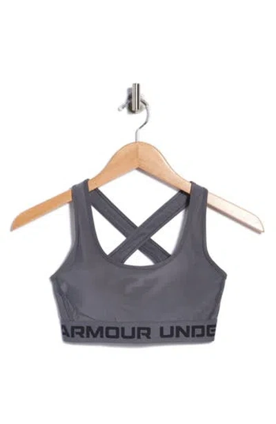 Under Armour Armour Crossback Medium Impact Sports Bra In Gray