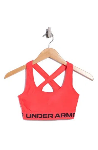 Under Armour Armour Crossback Medium Impact Sports Bra In Red