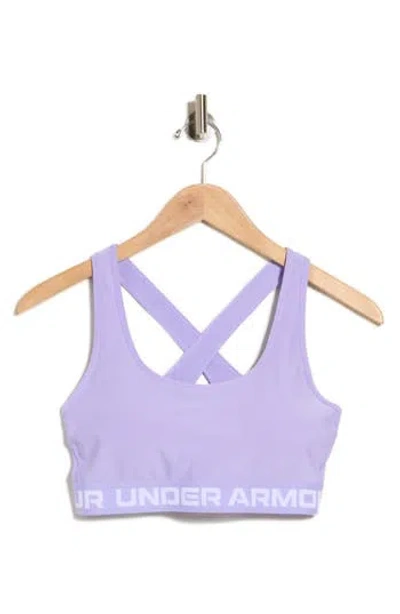 Under Armour Armour Crossback Medium Impact Sports Bra In Purple