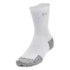 Under Armour Armourdry Run Cushion Mid-crew Socks 'white Grey' In Gray