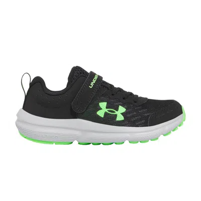 Pre-owned Under Armour Assert 10 Ac Ps 'black Green Shock' | Kid's Size 2