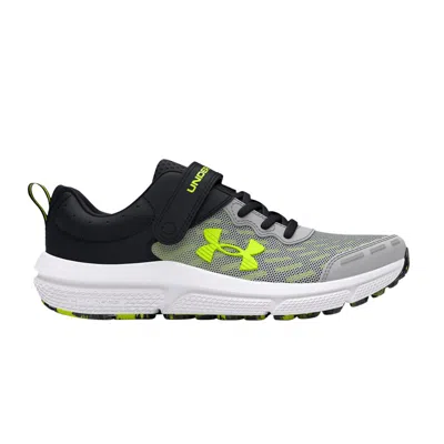 Pre-owned Under Armour Assert 10 Ac Ps Wide 'mod Grey High Vis Yellow' | Kid's Size 11