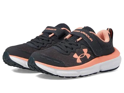 Under Armour Assert 10 Alternate Closure (little Kid) Boy's Shoes Anthracite/white/flare Orange : 12 Little Kid M In Black