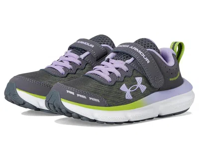 Under Armour Assert 10 Alternate Closure (little Kid) Boy's Shoes Castlerock/green Vibe/transparent : 10.5 Little