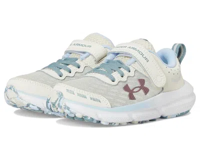 Under Armour Assert 10 Alternate Closure (little Kid) Boy's Shoes Stone/nimbus Blue/metallic Tourmaline Pink : 11 In White
