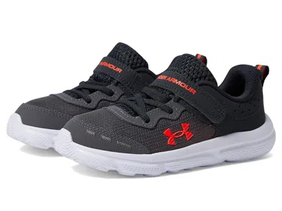 Under Armour Kids' Assert 10 Alternate Closure Sneakers (toddler) Boy's Shoes Castlerock/anthracite/phoenix Fire : 10 T In Black
