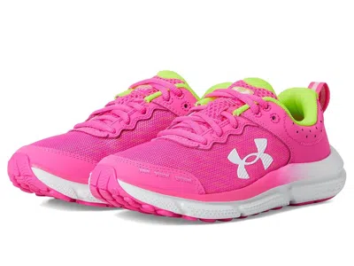 Under Armour Assert 10 (big Kid) Girl's Shoes Rebel Pink/high Vis Yellow/white : 3.5 Big Kid M, Textile