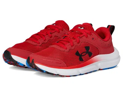 Under Armour Assert 10 Sneakers (big Kid) Boy's Shoes Red/blue Atlantis/black : 5 Big Kid M, Synthetic