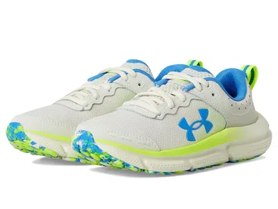 Under Armour Assert 10 Sneakers (big Kid) Boy's Shoes Summit White/high Vis Yellow/blue Atlantis : 3.5 Big Kid M,
