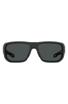 Under Armour Attack 63mm Square Sunglasses In Matte Black/grey Oleophobic