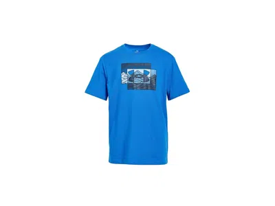 Under Armour Base Layer T-shirts (big Kid) Boy's Workout Blue Atlantis : Xl (18-20 Big Kid), Cotton/polyester