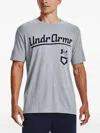 Under Armour Baseball Script T-shirt Mens Gray Cotton Blend Outdoor Srt384 In Gray