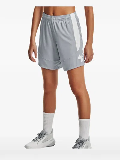 Under Armour Baseline Logo-print Shorts In Gray