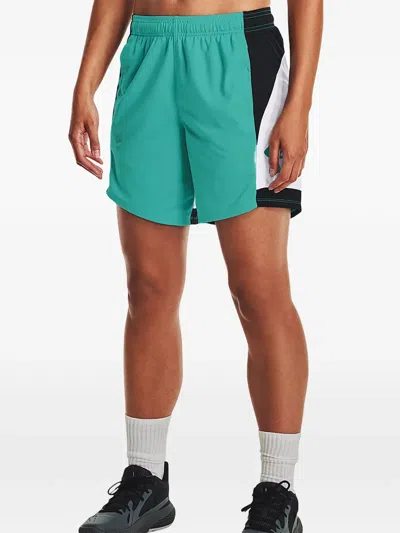 Under Armour Baseline Logo-print Shorts In Green