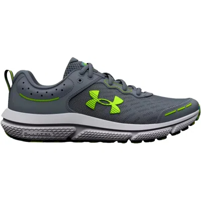 Under Armour Kids' Bgs Assert 10 Gravel / Glacier Blue / Lime Surge 3026182-102 Grade-school In Black