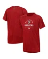 Under Armour Big Boys And Girls Heather Red Wisconsin Badgers Ultra Soft Rye Tech Performance T-shirt In Green