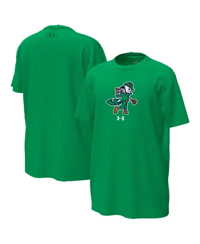 Under Armour Kids' Big Boys And Girls Kelly Green Notre Dame Fighting Irish Golfing Leprechaun Tech Stretch Performance