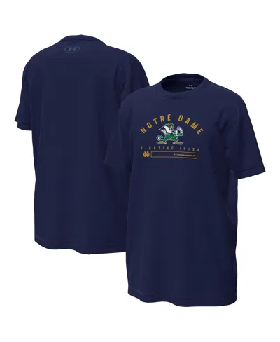 Under Armour Kids' Big Boys And Girls Navy Notre Dame Fighting Irish Inline Tech Stretch T-shirt In Blue
