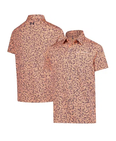 Under Armour Kids' Big Boys And Girls Orange, The Players Blade Print Polo Shirt In Multi