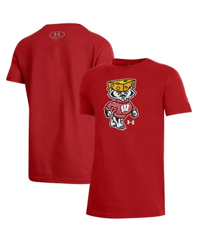 Under Armour Kids' Big Boys And Girls Red Wisconsin Badgers 2026 Lambeau Field Collection Bucky Cheesehead Performance 