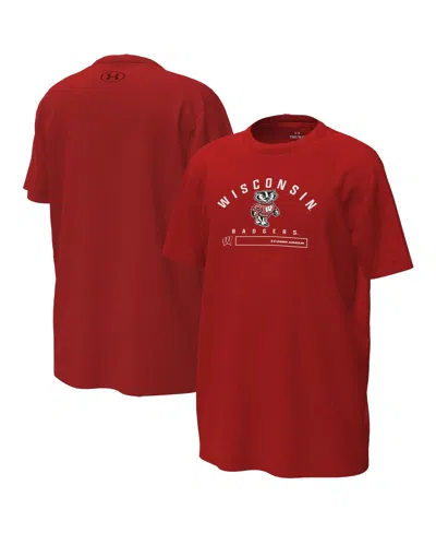 Under Armour Kids' Big Boys And Girls Red Wisconsin Badgers Inline Tech Stretch T-shirt