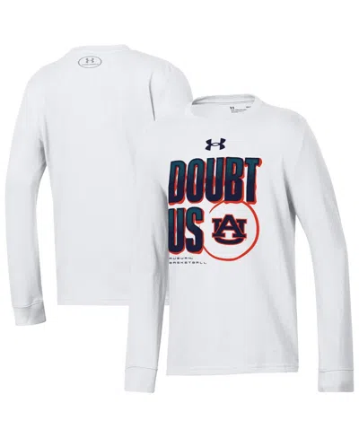 Under Armour Kids' Big Boys And Girls White Auburn Tigers March Madness Unity Long Sleeve T-shirt