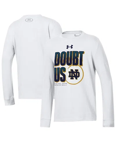 Under Armour Kids' Big Boys And Girls White Notre Dame Fighting Irish March Madness Unity Long Sleeve T-shirt