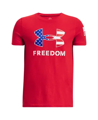 Under Armour Kids' Big Boys Freedom Logo Graphic Short Sleeve T-shirt In Red