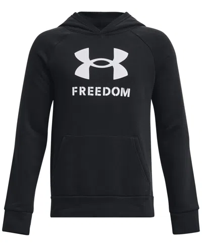 Under Armour Kids' Big Boys Freedom Rival Logo Hoodie In Black