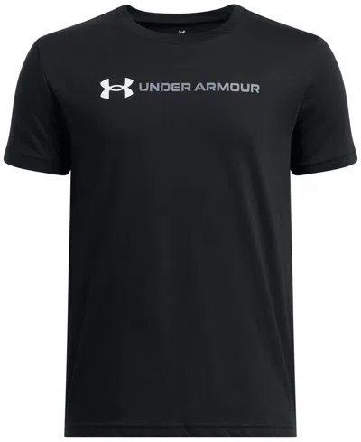 Under Armour Kids' Big Boys Logo Wordmark Graphic T-shirt In Black