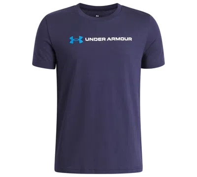 Under Armour Kids' Big Boys Logo Wordmark Graphic T-shirt In Blue