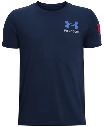 Under Armour Kids' Big Boys New B Freedom Flag T-shirt In Academy,red