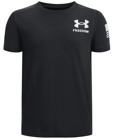 Under Armour Kids' Big Boys New B Freedom Flag T-shirt In Black,white