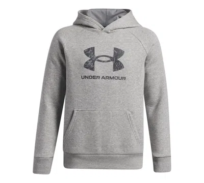 Under Armour Kids' Big Boys Rival Fleece Logo-print Hoodie In Gray