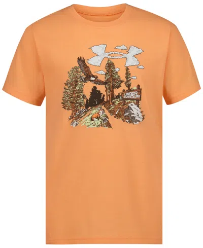 Under Armour Kids' Big Boys' Scenic Trail Graphic T-shirt In Orange