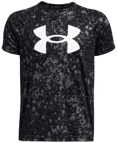 Under Armour Kids' Big Boys Tech Big Logo Printed Short Sleeve T-shirt In Black,white