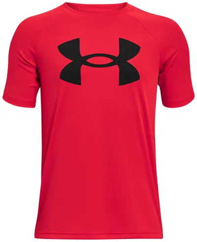 Under Armour Kids' Big Boys Tech Big Logo Short Sleeve T-shirt In Red,black