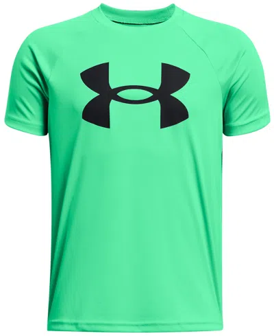 Under Armour Kids' Big Boys Tech Big Logo Short Sleeve T-shirt In Vapor Green,black