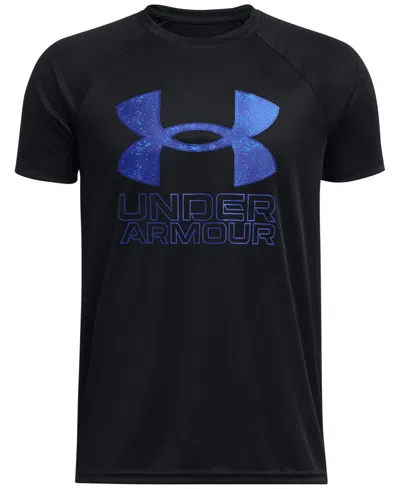 Under Armour Kids' Big Boys Tech Hybrid Print Fill Short Sleeve T-shirt In Black,royal