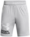 Under Armour Big Boys Tech Moisture-wicking Quick-dry Shorts In Mod Gray,white