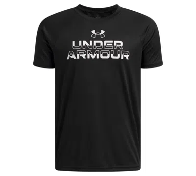Under Armour Kids' Big Boys Tech Split Wordmark Graphic Short-sleeve T-shirt In Black
