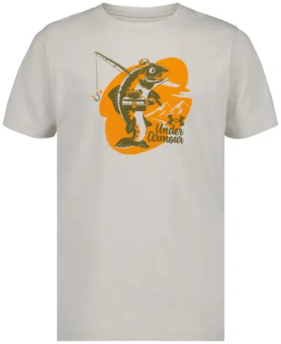 Under Armour Kids' Big Boys' Trout Fishing Crewneck T-shirt In Neutral